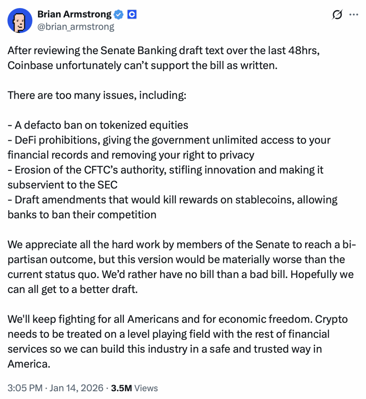 Coinbase, Kraken, Banks, United States, White House, Donald Trump