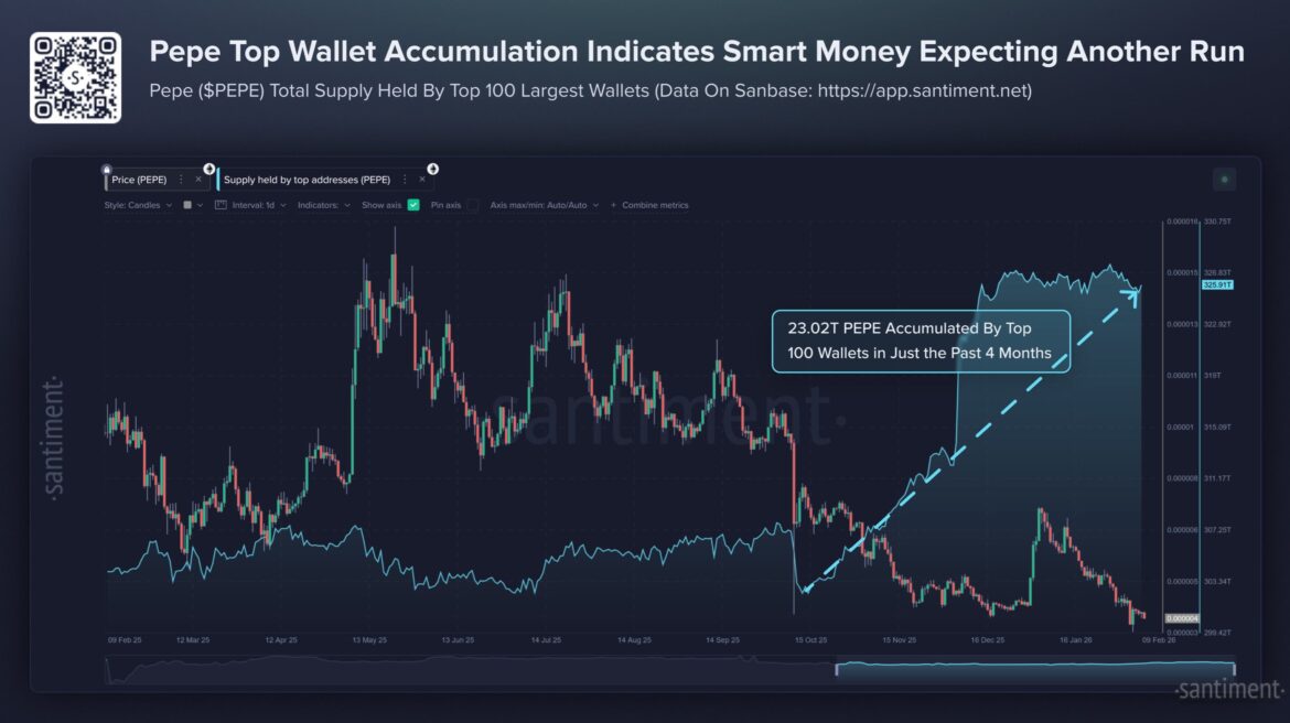 Pepe Top Wallet Accumulation. Source: Santiment
